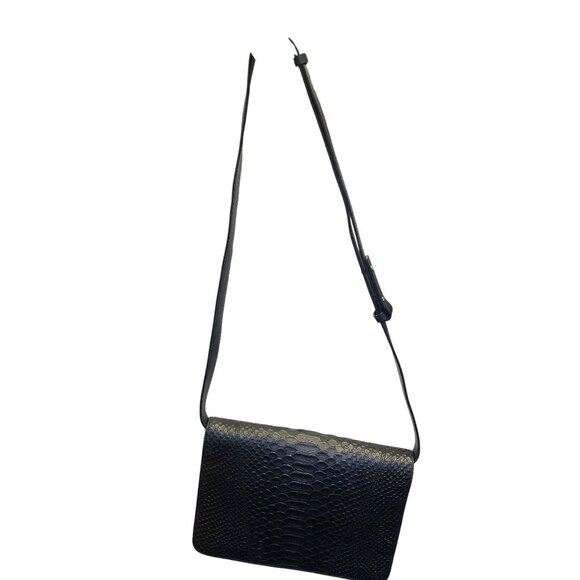 Vince Black Embossed Leather Crossbody Bag With Adjustable Strap - Picture 4 of 6